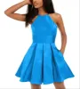 B Darlin Women's Halter Open Back Mini Dress Blue Size 9-10 sold by Ruumur