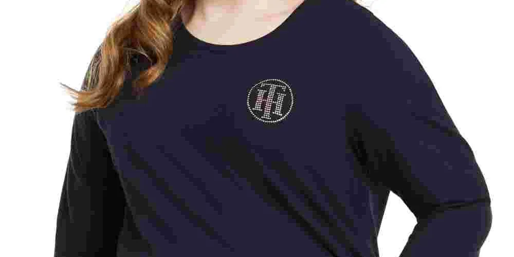 Tommy Hilfiger Women's Bell Sleeve Jewel Neck T Shirt Top Navy Size 0X sold by Ruumur product image thumbnail 2