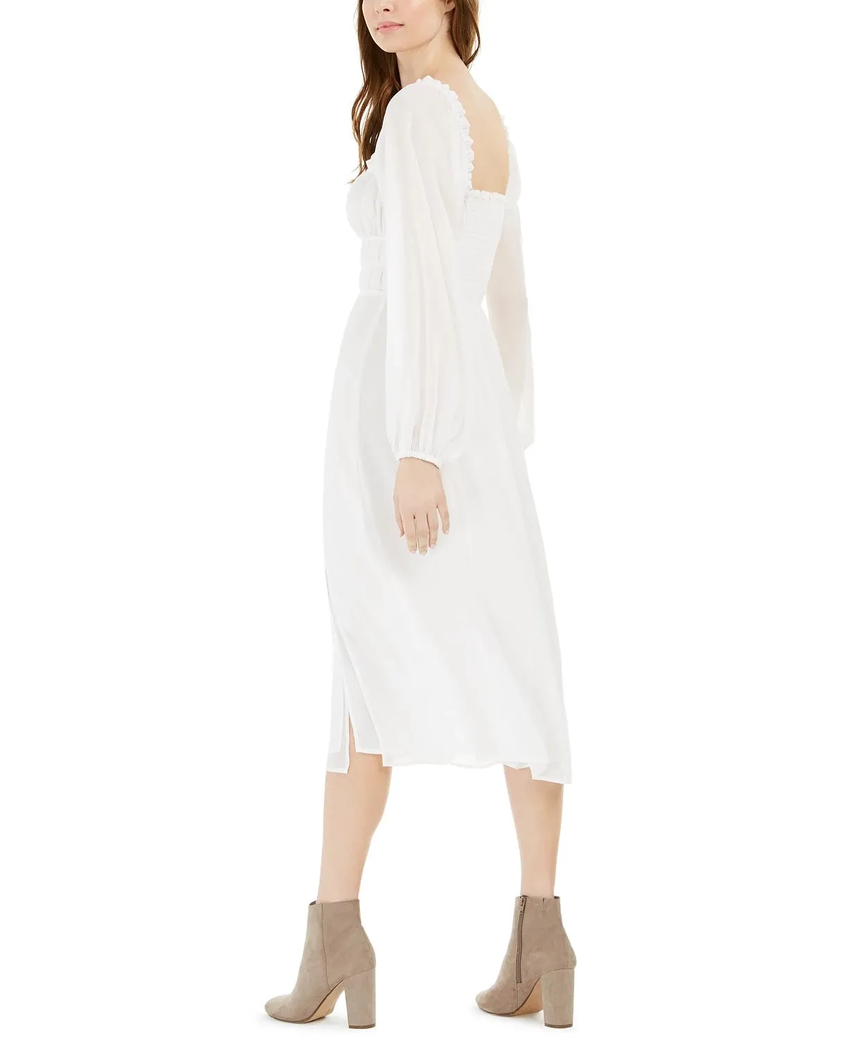 Leyden Women's Smocked Midi Dress White Size Medium sold by Ruumur product image thumbnail 2