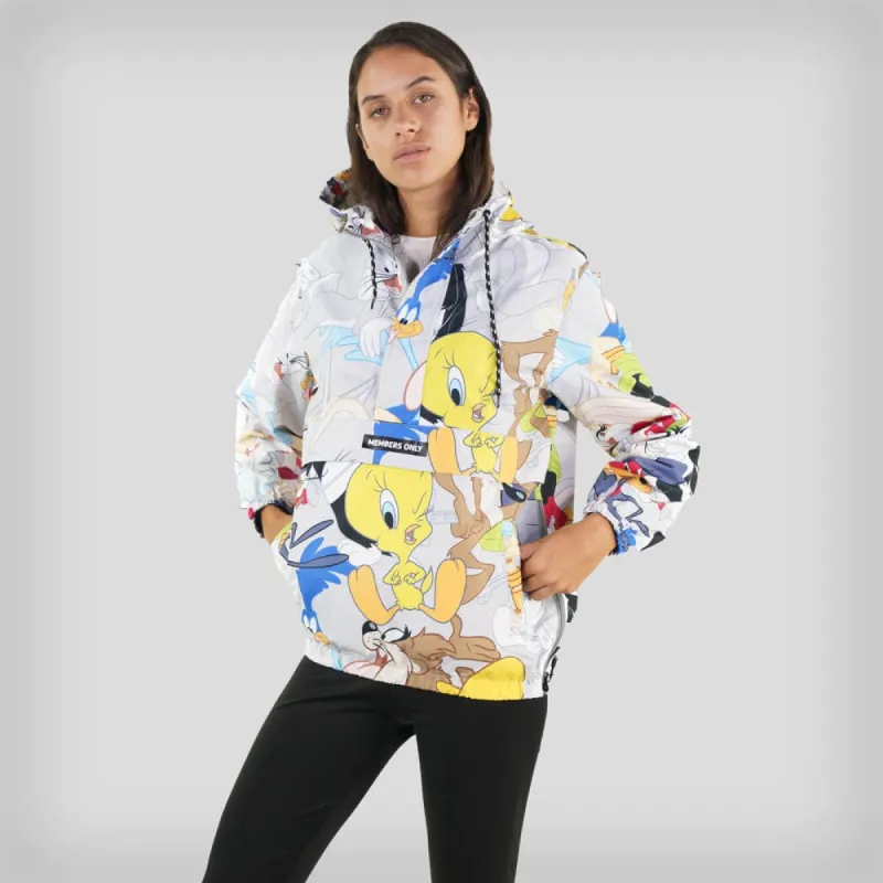 Members Only Women's Looney Tunes Print Popover Oversized Jacket sold by Ruumur