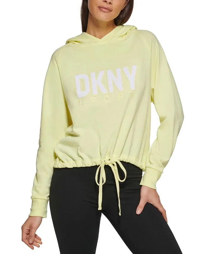 DKNY Women's Drawstring Hem Hoodie Yellow Size Small sold by Ruumur