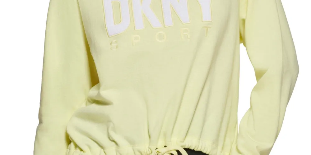 DKNY Women's Drawstring Hem Hoodie Yellow Size Small sold by Ruumur product image thumbnail 3