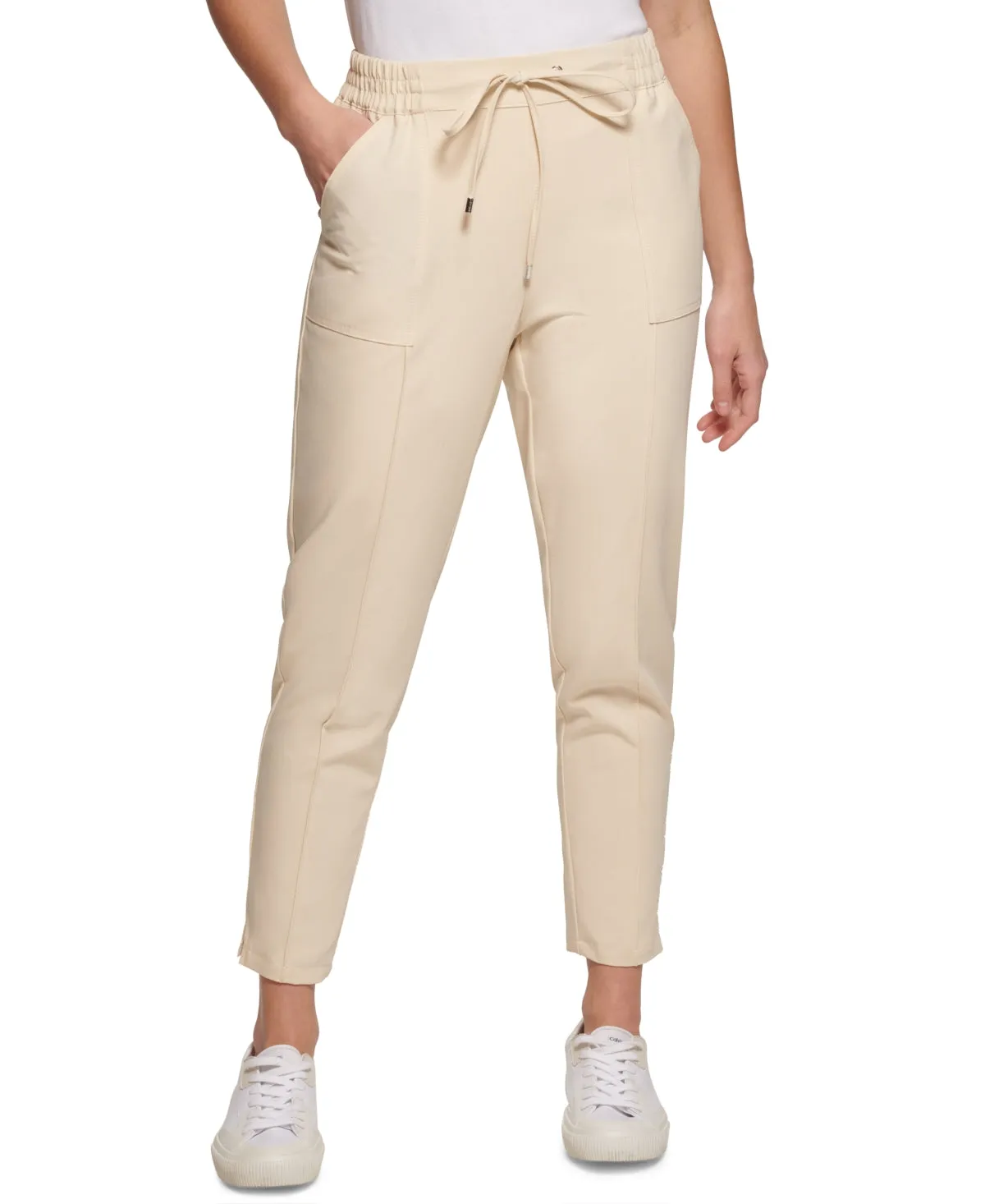 Calvin Klein Women's Drawstring Ankle Pants Brown Size Large sold by Ruumur