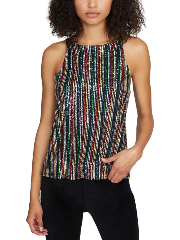 Sanctuary Women's Cyber Sequined Party Tank Top Black Multi Size Large sold by Ruumur