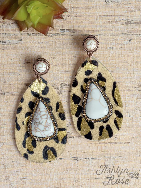 Dirt Road Ridin' Leopard Teardrop White Stud Casing and Center Stone made by Ruumur