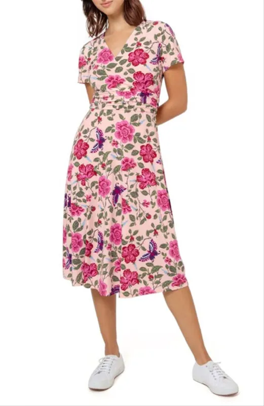 Leota Women's Amiya Floral Midi Dress Pink Size Medium made by Ruumur