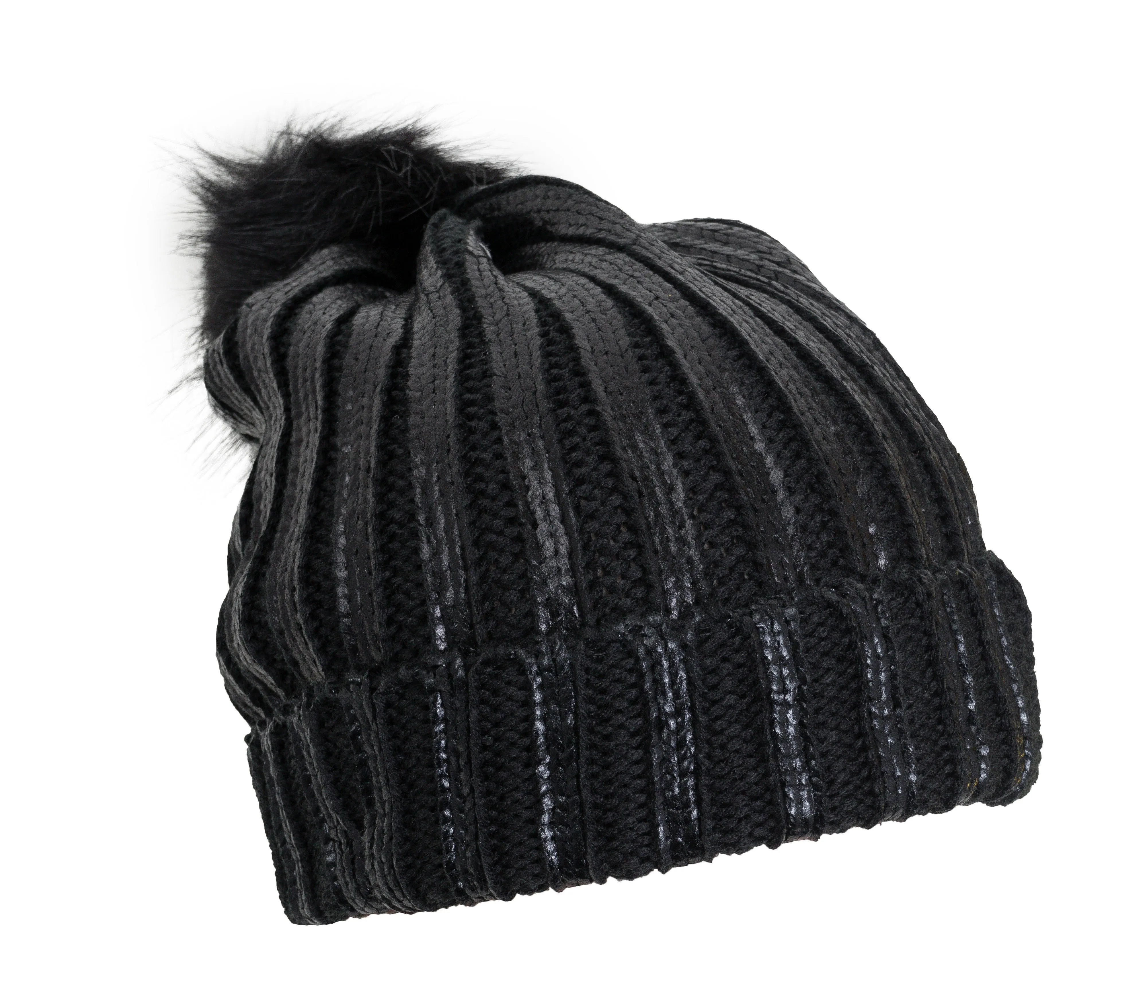 Rebecca and Rifka Knitted Glazed Beanie (BW-118-BK) sold by Ruumur product image thumbnail 2