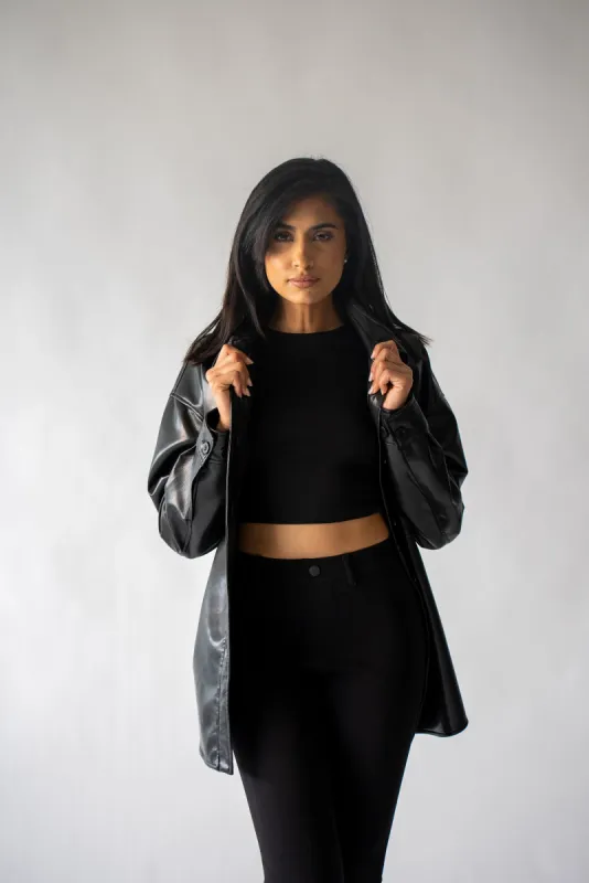 Sicily Riela Vegan Leather Shirt sold by Ruumur