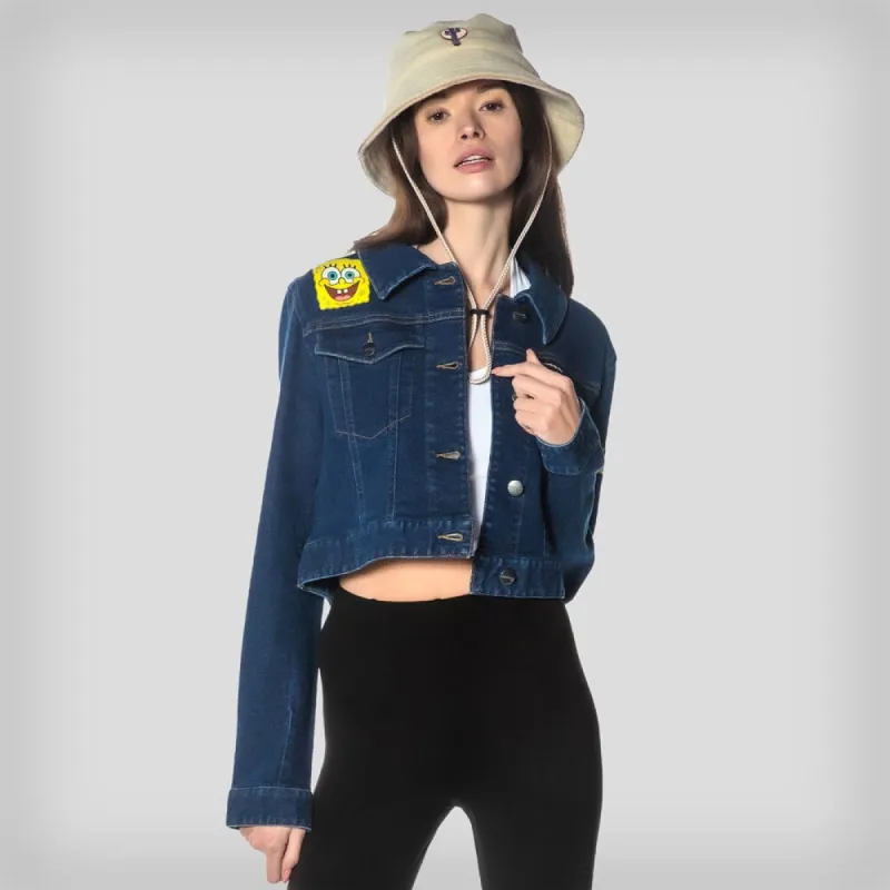 Members Only Women's Spongebob Denim Trucker Jacket sold by Ruumur