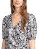 Michael Kors Women's Metallic Paisley Wrap Top Black Size X-Small sold by Ruumur