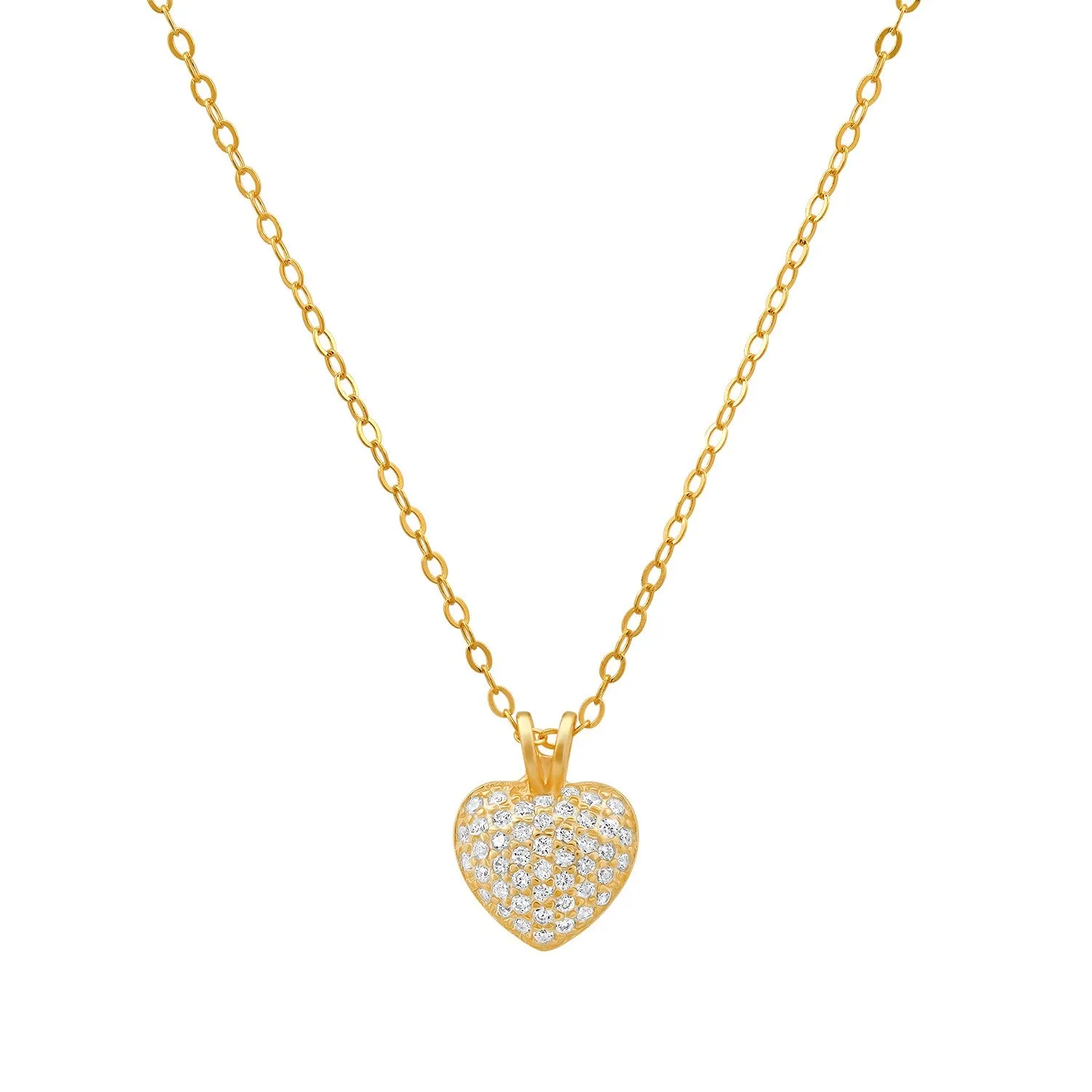 Sterling Silver Petite Puffed Heart CZ Pendant sold by Ruumur product image thumbnail 2