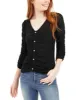 Crave Fame Junior's Ruched Textured Top Black Size X-Large sold by Ruumur