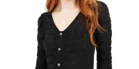 Crave Fame Junior's Ruched Textured Top Black Size X-Large sold by Ruumur