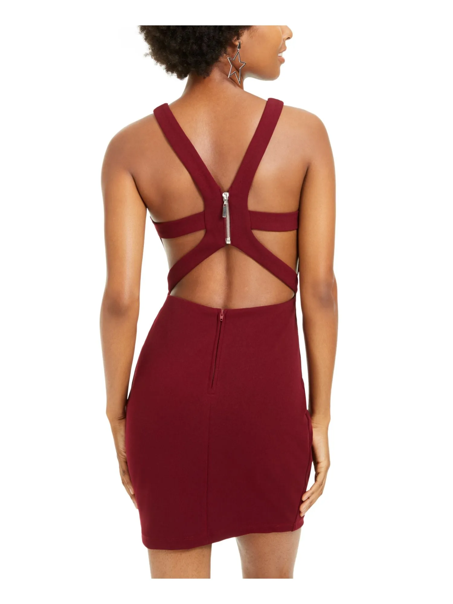 B. Darlin Women's Zippered Sleeveless V Neck Short Sheath Cocktail Dress Red Size 5/6 sold by Ruumur product image thumbnail 2