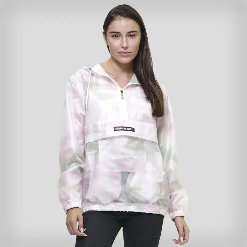 Members Only Women's Translucent Pullover Jacket with hood sold by Ruumur