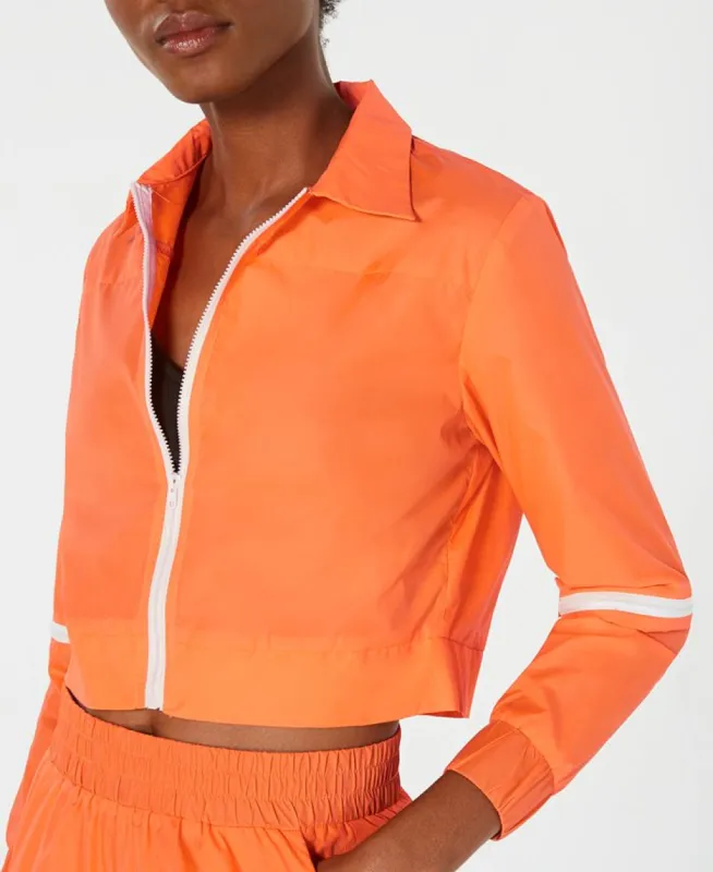 Waisted Women's Cropped Parachute Jacket Orange Size Small made by Ruumur