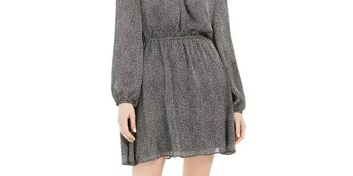Leyden Women's Printed Long Sleeve V Neck Short Dress Black Size Large sold by Ruumur product image thumbnail 3