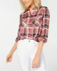 Polly & Esther Women's Plaid Utility Shirt Pink /Black /White  Size Medium sold by Ruumur