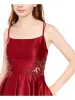 Blondie Nites Women's Spaghetti Strap Square Neck Short Fit Flare Cocktail Dress Red Size 5 sold by Ruumur