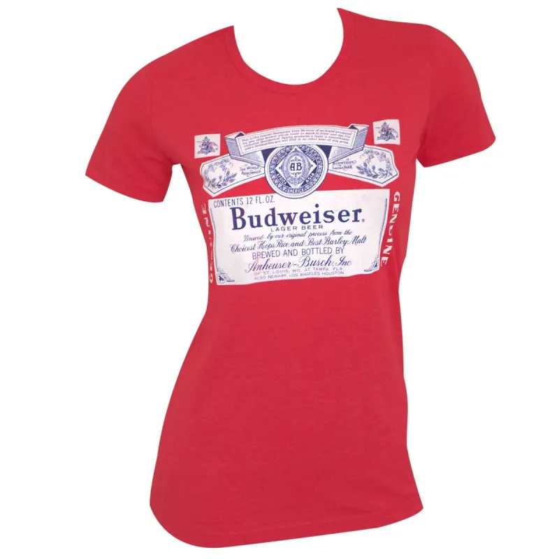 Budweiser Label Women's Red T-Shirt made by Ruumur