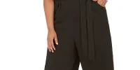 Emerald Sundae Women's Black Belted Sleeveless Sweetheart Neckline T-Shirt Jumpsuit Black Size 24 sold by Ruumur