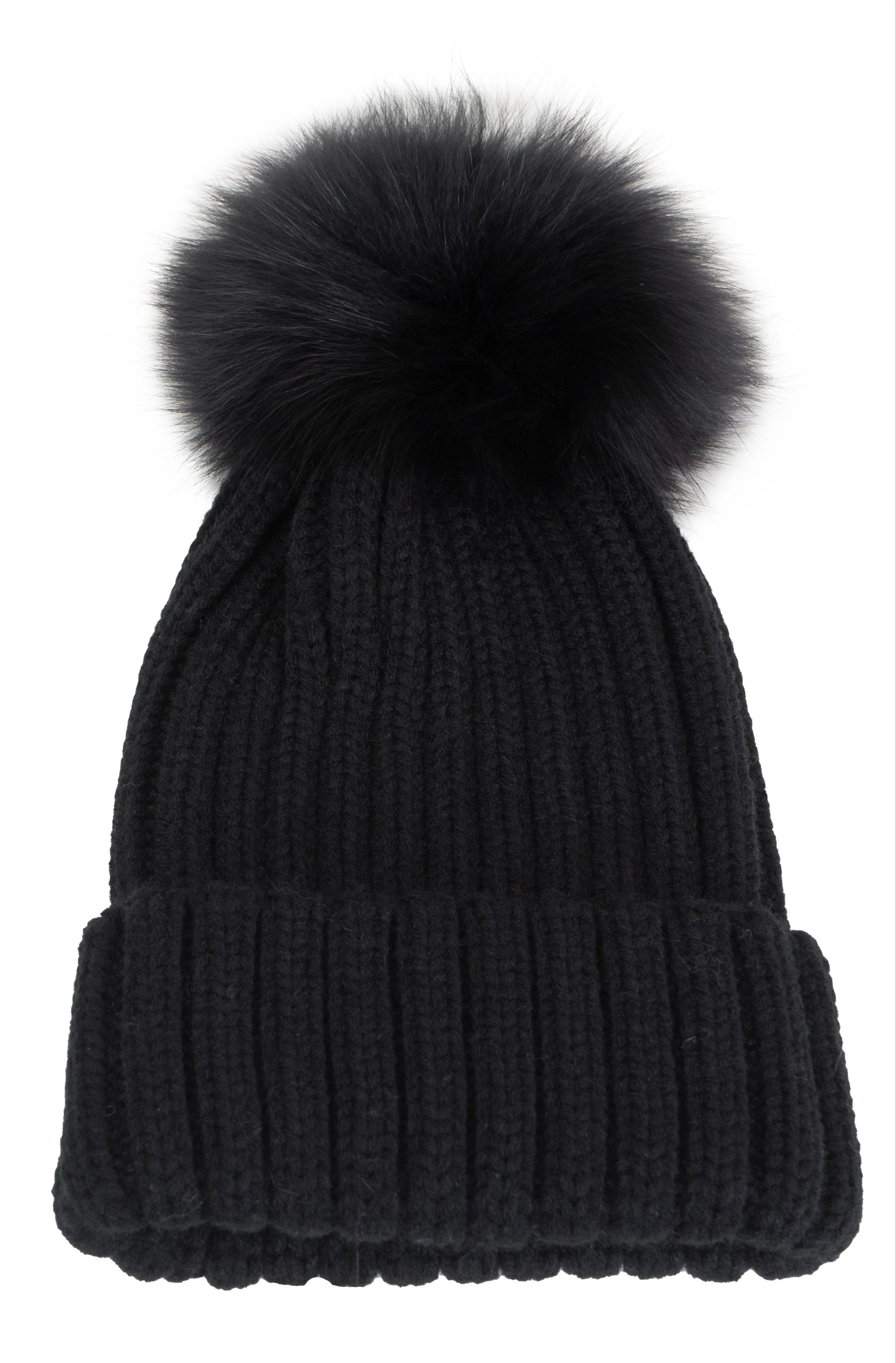 Rebecca and Rifka Knitted Beanie with Pompom(BW-128-BK) sold by Ruumur product image thumbnail 2