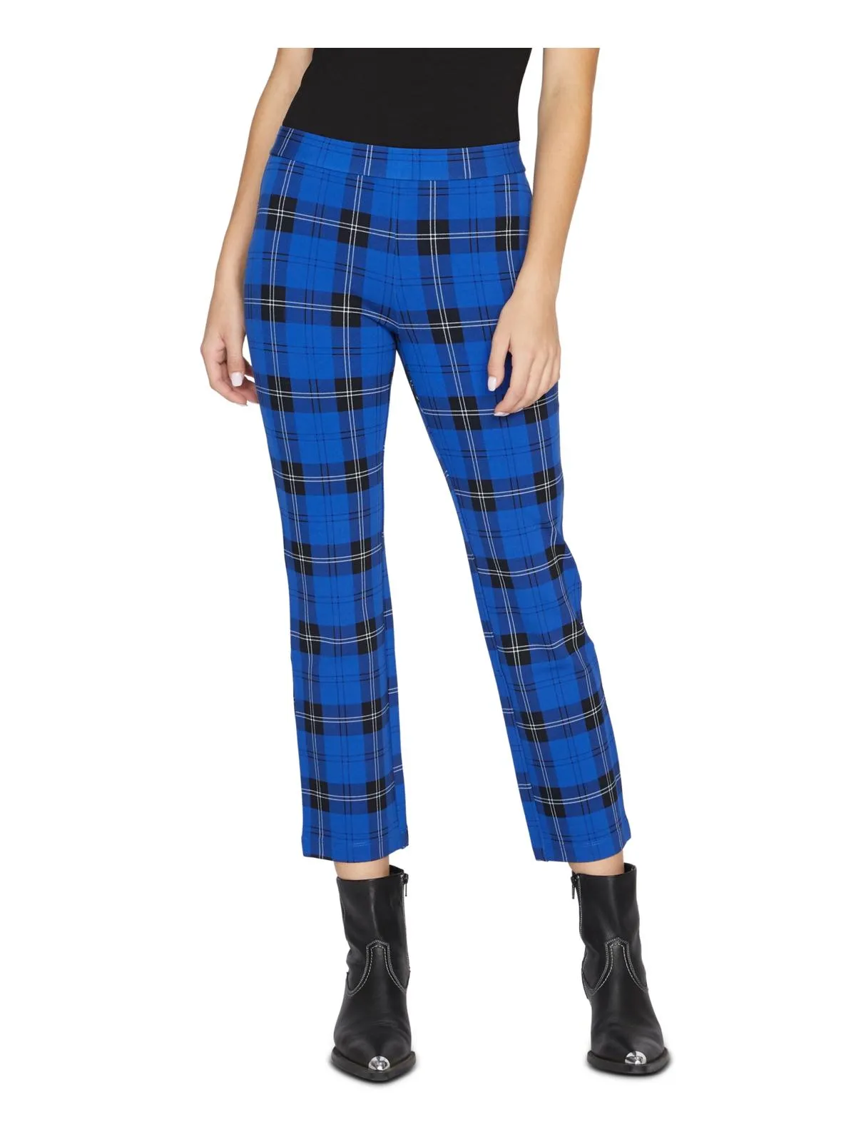 Sanctuary Women's High Rise Plaid Pants Blue Size Medium sold by Ruumur