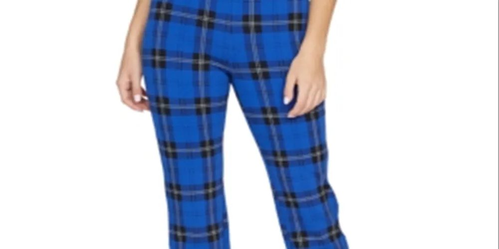 Sanctuary Women's High Rise Plaid Pants Blue Size Medium sold by Ruumur product image thumbnail 5