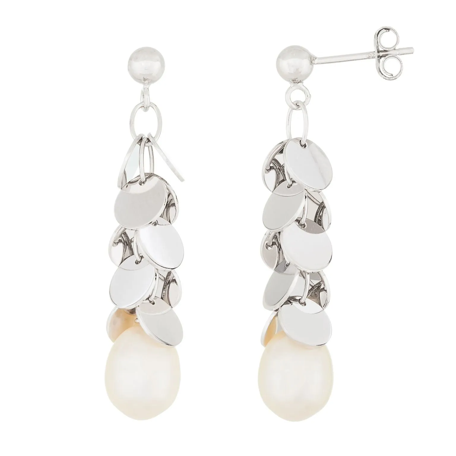Splendid Pearls Sterling Silver Pearl Earrings ESR-487 sold by Ruumur