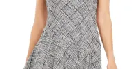 Taylor Women's Plaid Asymmetrical Hem A Line Dress White Size 14 sold by Ruumur