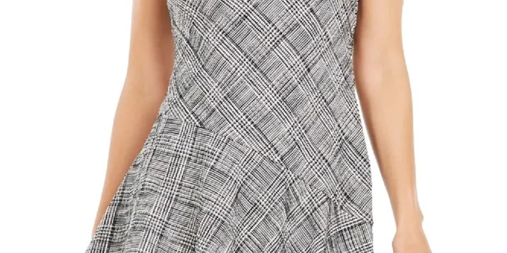 Taylor Women's Plaid Asymmetrical Hem A Line Dress White Size 14 sold by Ruumur product image thumbnail 3