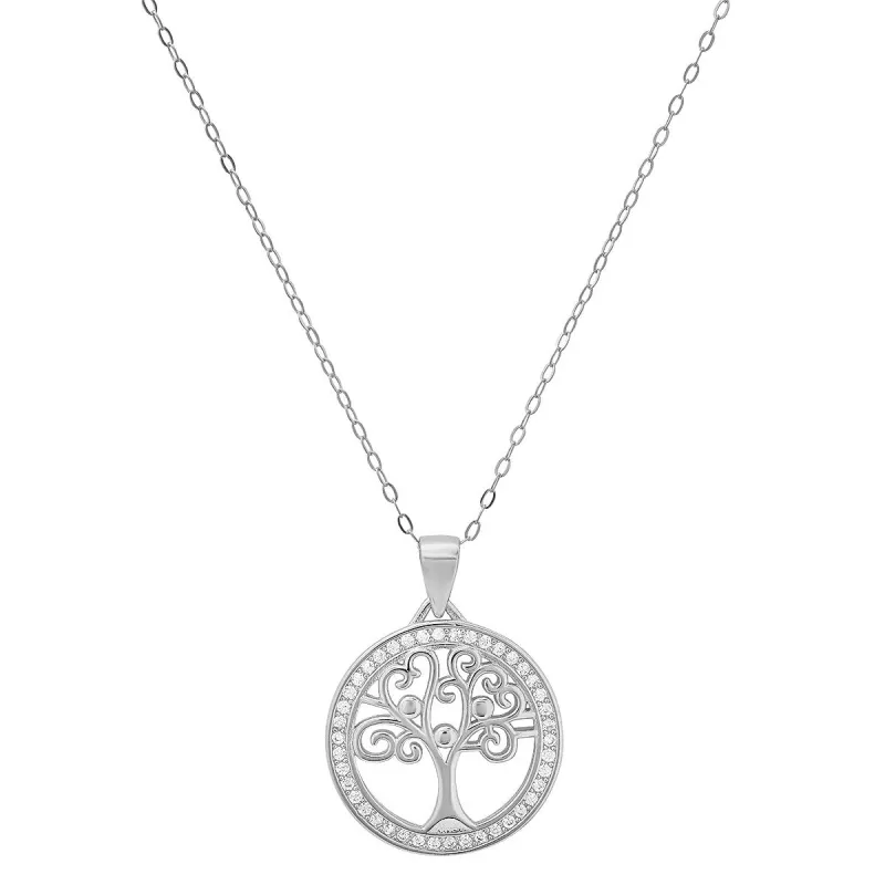 Sterling Silver CZ Tree of Life Pendant sold by Ruumur