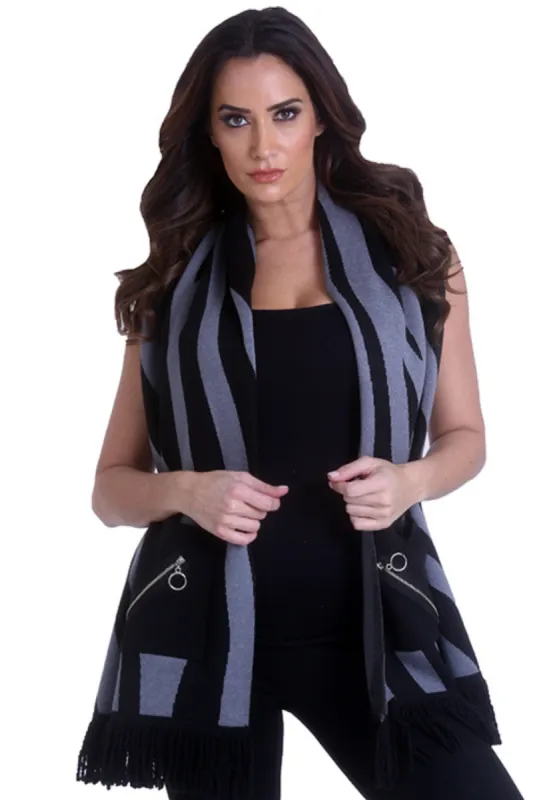 Angel Apparel Zebra Fringe Shawl sold by Ruumur