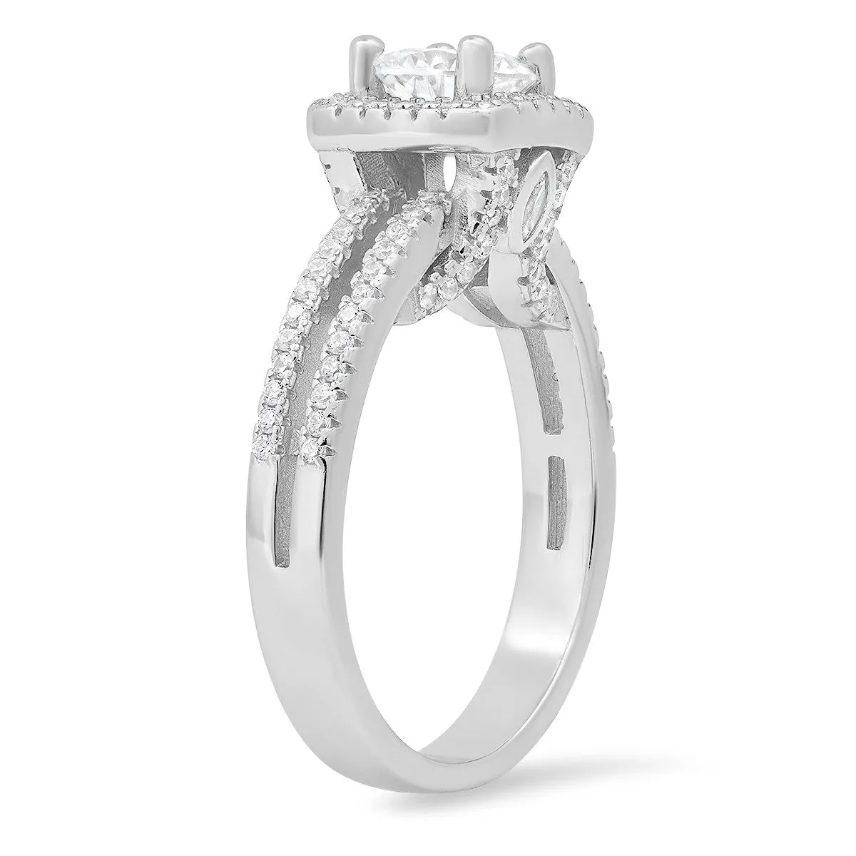 Sterling Silver Round-cut Halo CZ Ring sold by Ruumur product image thumbnail 2