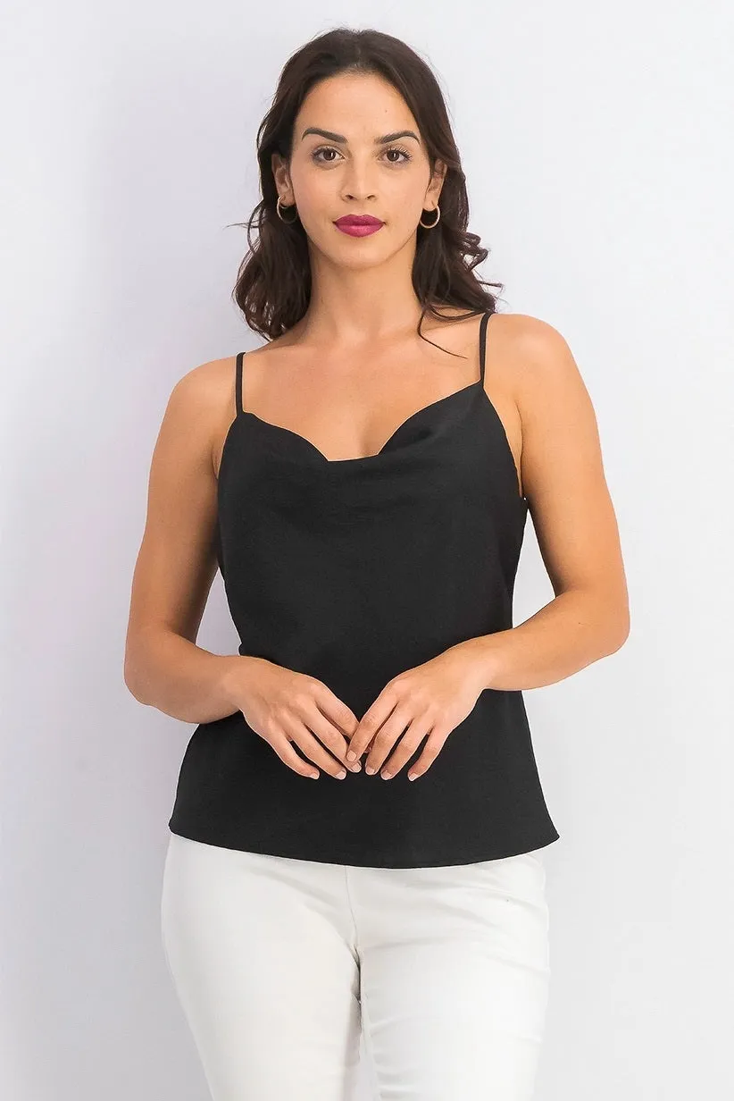 Leyden Women's Cowlneck Jacquard Camisole Dark Gray Size Medium sold by Ruumur