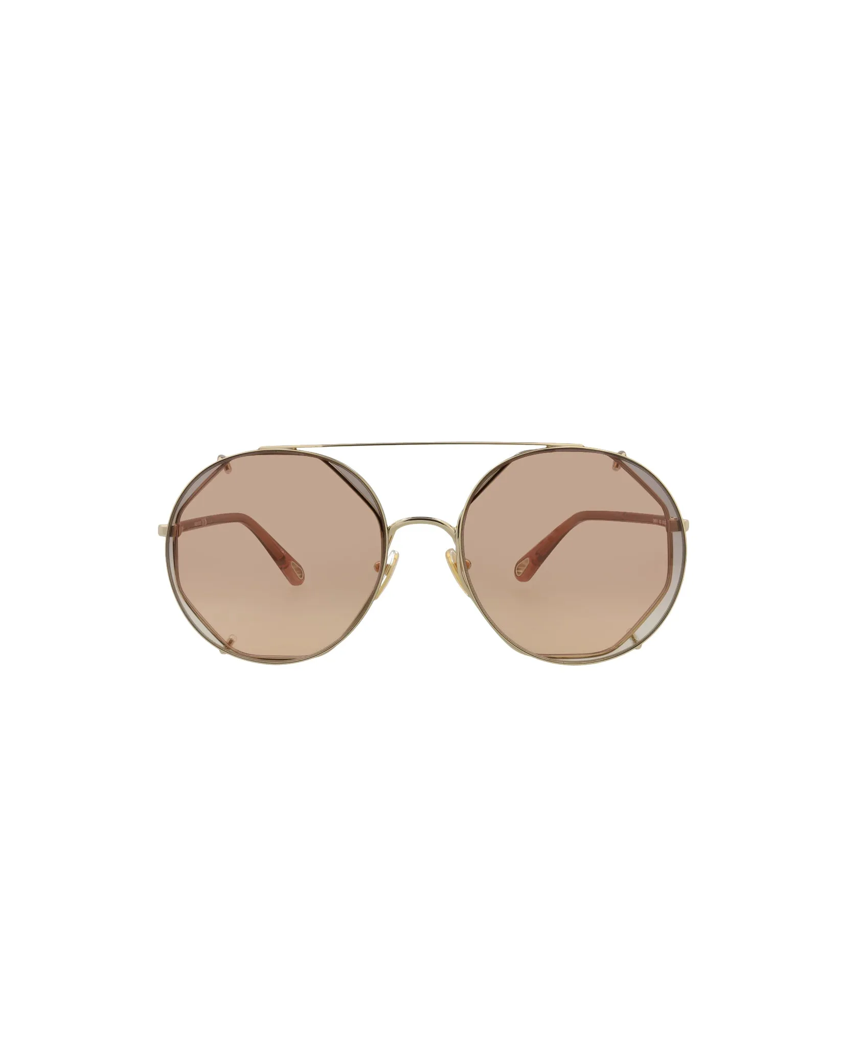 Chloe Round-Frame Metal Sunglasses, Style # CH0041S-30009770003 sold by Ruumur