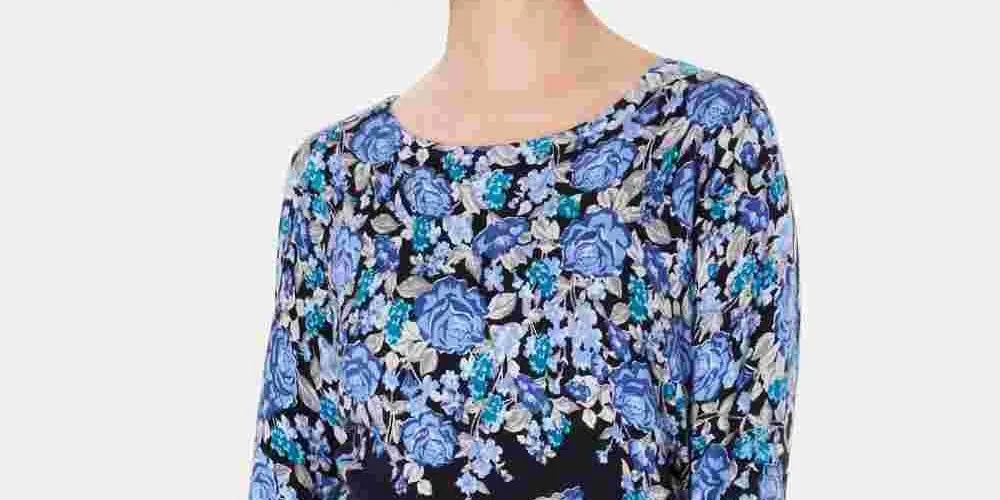 Karen Scott Women's Floral Print Sweater Blue sold by Ruumur product image thumbnail 2
