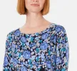 Karen Scott Women's Floral Print Sweater Blue sold by Ruumur