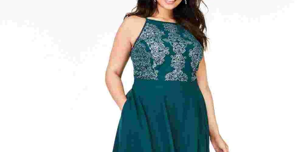 Speechless Women's Trendy Plus Size High-Low Fit & Flare Dress Green Size 24 sold by Ruumur product image thumbnail 2