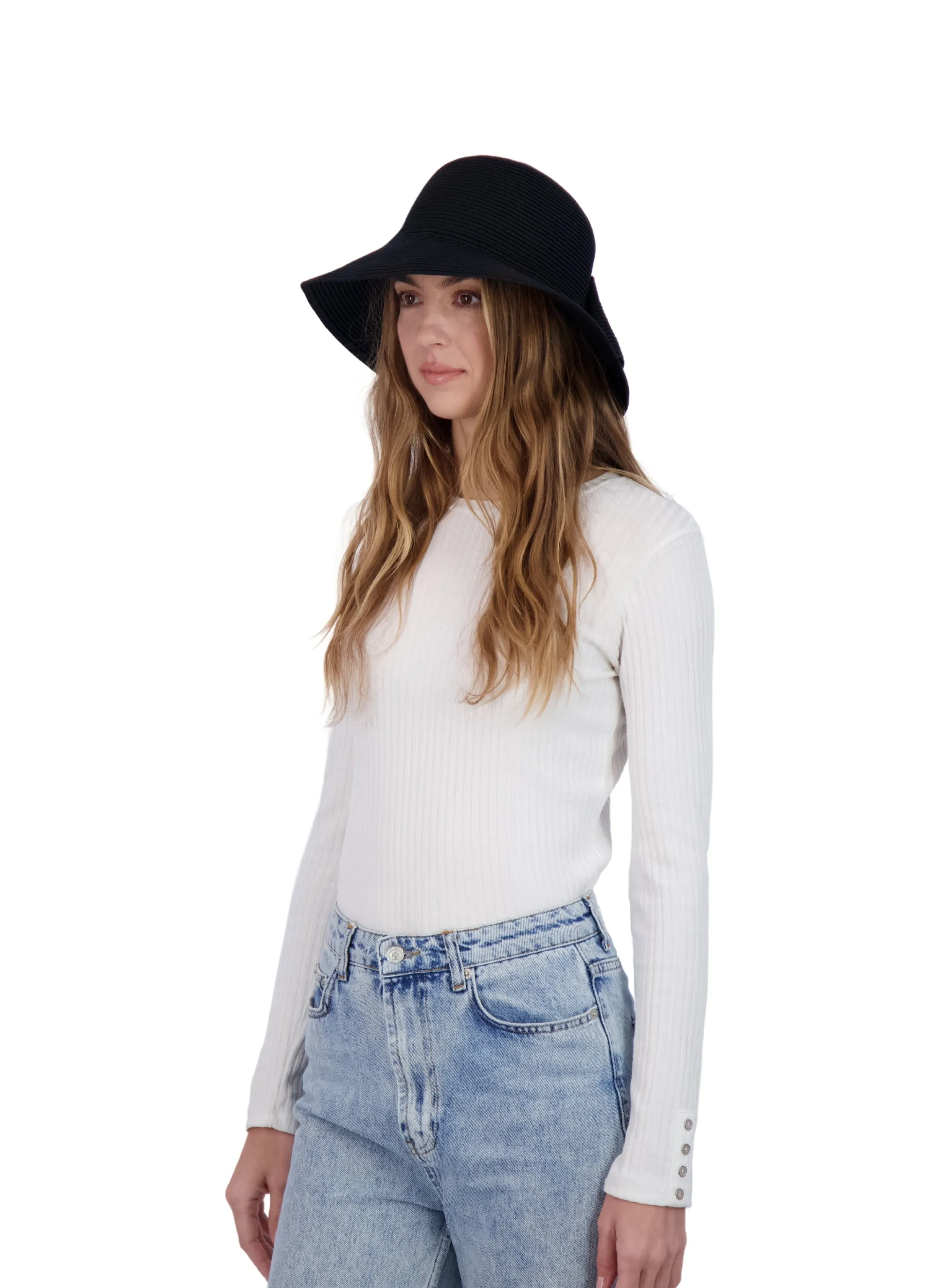 Laundry By Shelli Segal Women's Straw Cloche with Folded Back Bow sold by Ruumur product image thumbnail 3