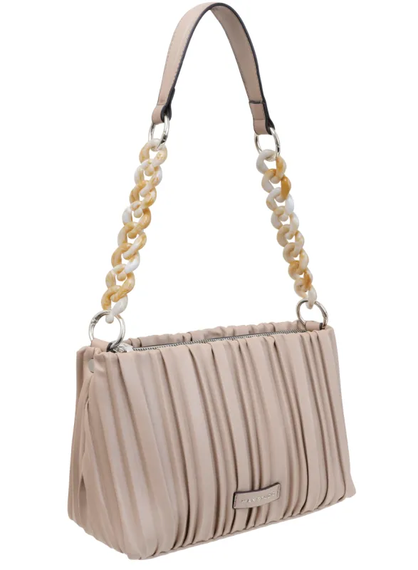 Max Studio Pleated Shoulder Bag With Resin Chain Strap sold by Ruumur