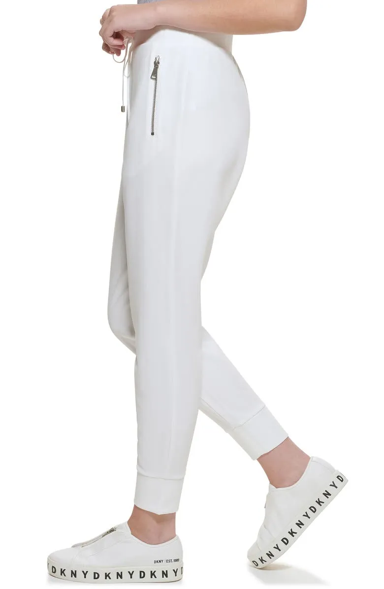DKNY Women's Zip Pocket Joggers White Size X-Large sold by Ruumur product image thumbnail 2