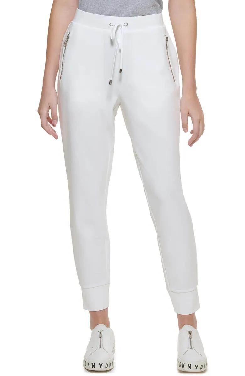DKNY Women's Zip Pocket Joggers White Size X-Large sold by Ruumur