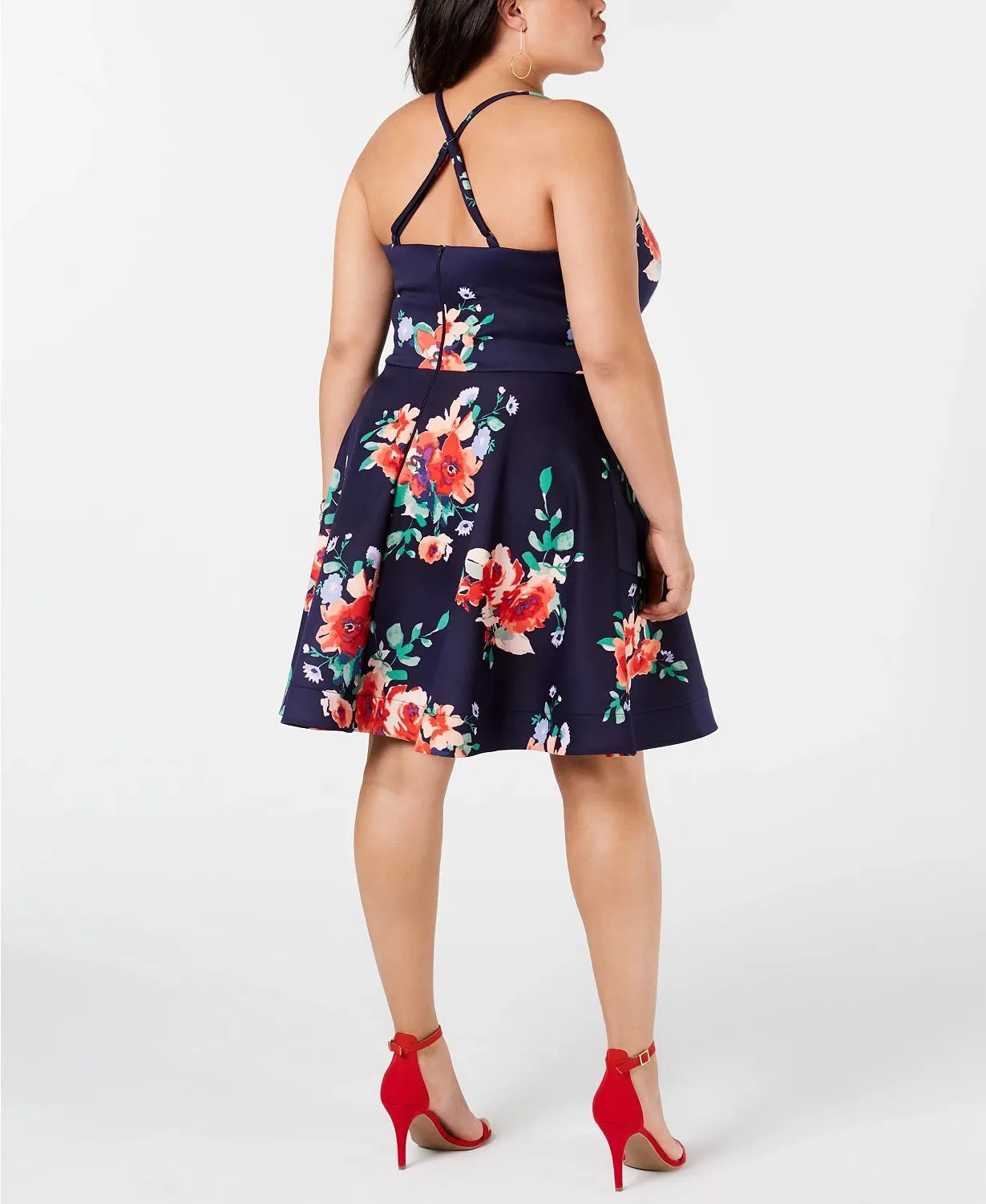 Sequin Hearts Women's Trendy Floral Fit & Flare Dress Red Size 18 sold by Ruumur product image thumbnail 2