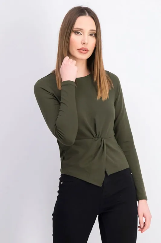 Rachel Roy Women's Val Knot Front Top Olive Size X-Small sold by Ruumur