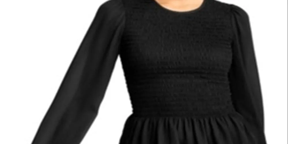 Leyden Women's Smocked Peplum Blouse Black Size X-Large sold by Ruumur product image thumbnail 2