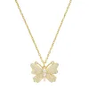 14k Yellow Gold Over Silver Butterfly CZ Pendant sold by Ruumur