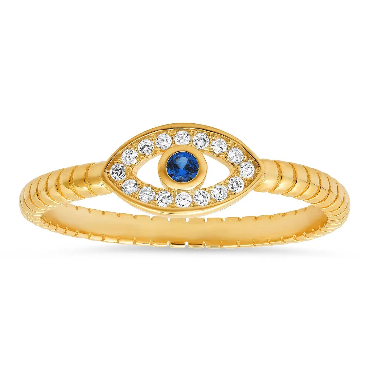Sterling Silver CZ Evil Eye Ring sold by Ruumur product image thumbnail 2