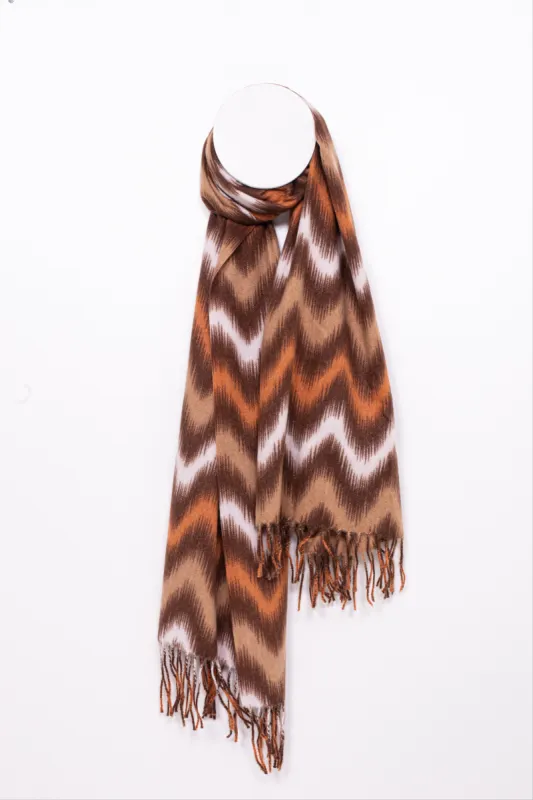 di firenze Soft Feel Zig Zag Print Pashmina Scarf sold by Ruumur