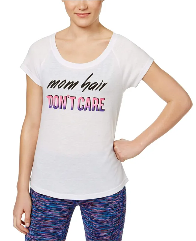 Ideology Women's Mom Hair Don't Care Slogan Athletic Fitness T-Shirt sold by Ruumur
